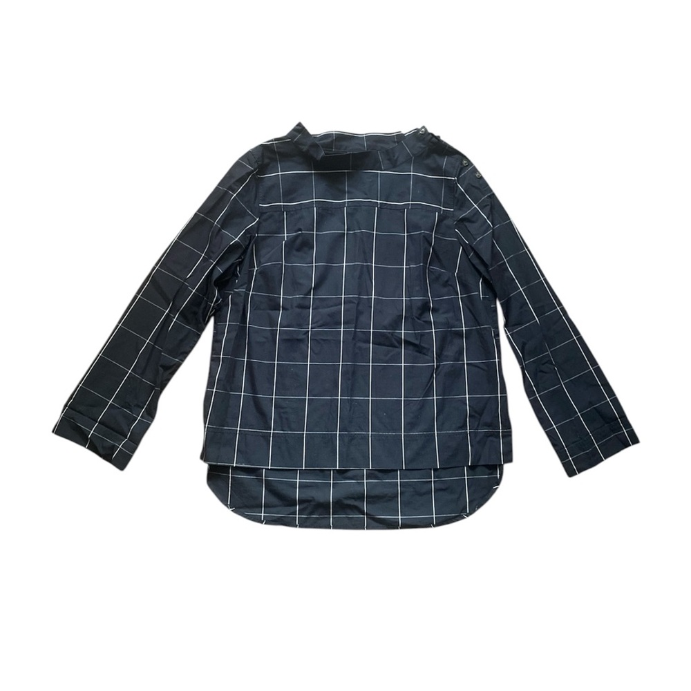 Black Checkered High Neck Top